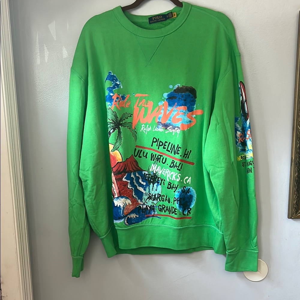 Polo by Ralph Lauren Vibrant Green Graphic Crewneck Sweater